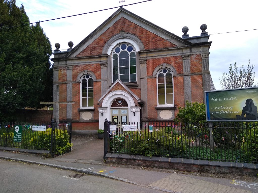 The front of the church