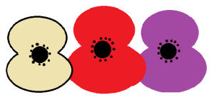 3 Remembrance poppies